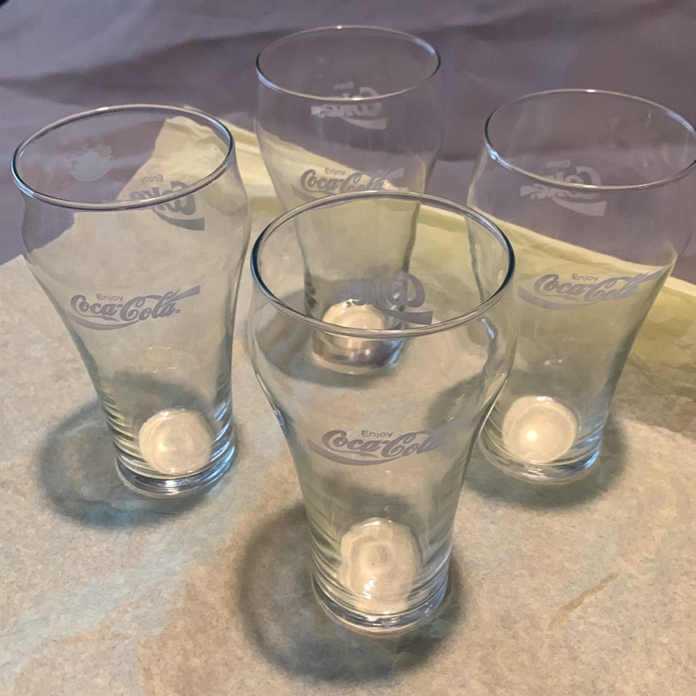 Coca-Cola 1970s Vintage 6.5" ENJOY COKE Bell Glass Tumbler Cup White Large - Picture 7 of 10